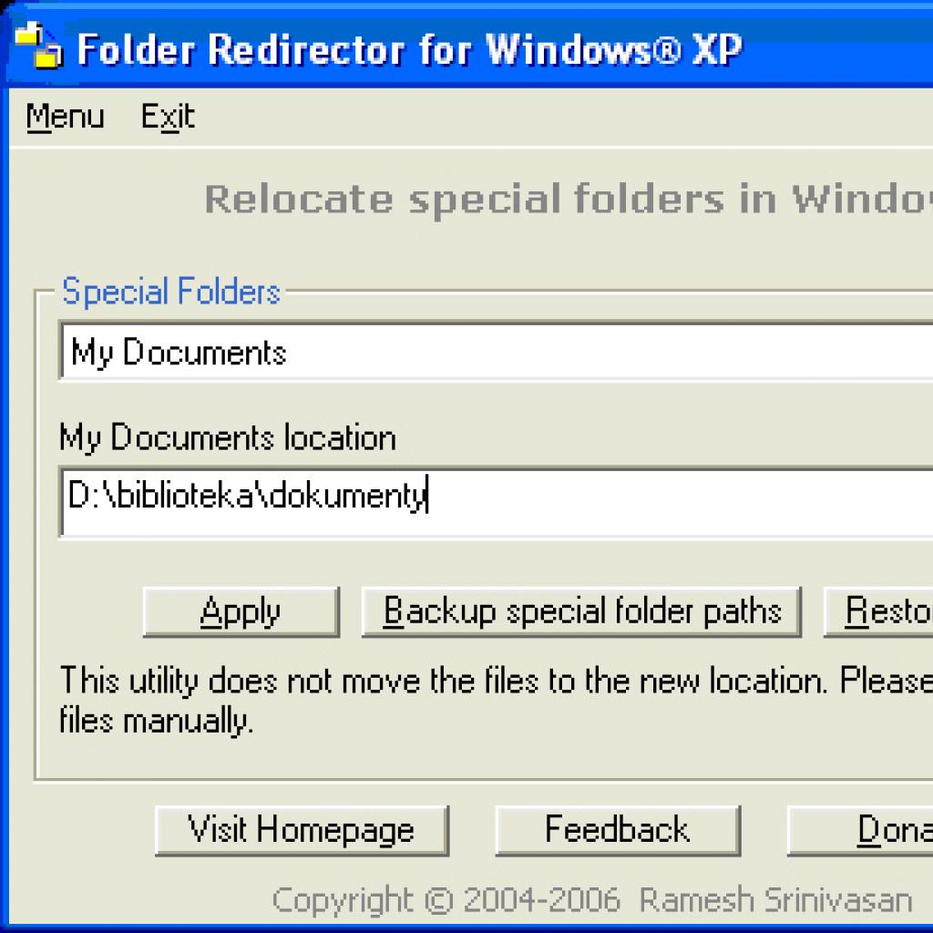 Zmiana lokalizacji folderów systemowych