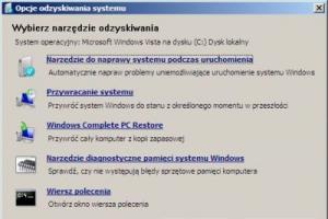 Funkcje przywracanie systemu w Windows Vista